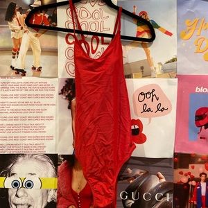 Aerie Red Strappy Back One Piece